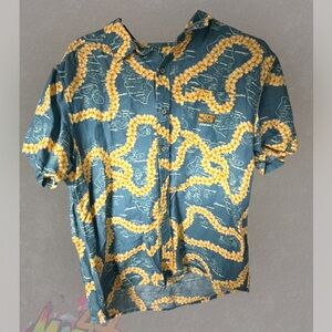 RVCA Mens Large Shirt with Yellow Floral Design